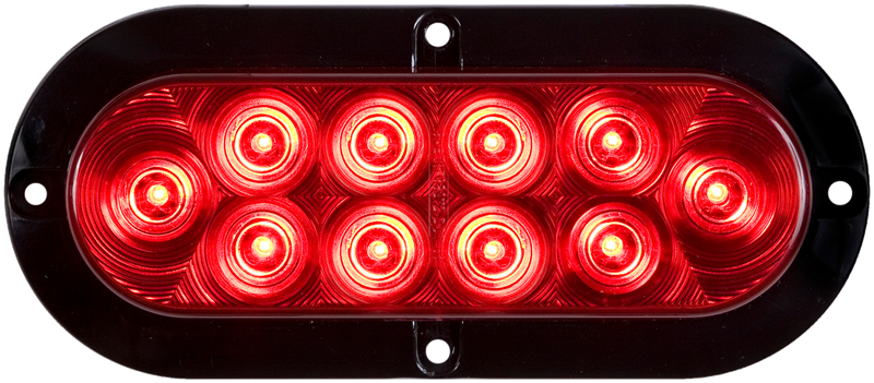 Optronics STL-78RB 6 Inch Oval Sealed Red LED Stop Turn Taillight - 10 Diode LED - Surface Mount